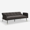 Canapé convertible en tissu 2-3 places accoudoirs pieds noirs dorés Mulier Caractéristiques