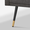 Canapé convertible en tissu 2-3 places accoudoirs pieds noirs dorés Mulier Achat