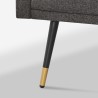 Canapé convertible en tissu 2-3 places accoudoirs pieds noirs dorés Mulier Achat