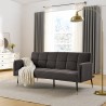 Canapé convertible en tissu 2-3 places accoudoirs pieds noirs dorés Mulier 