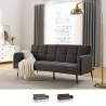 Canapé convertible en tissu 2-3 places accoudoirs pieds noirs dorés Mulier Vente