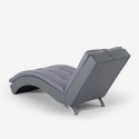 Chaise longue modern design grijze kunstlederen woonkamerfauteuil Lyon Aanbod
