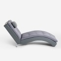 Chaise longue modern design grijze kunstlederen woonkamerfauteuil Lyon Korting