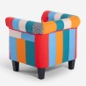 Fauteuil patchwork en tissu multicolore design moderne Caen Offre