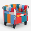 Patchwork fauteuil in veelkleurige stof en modern design Caen Verkoop