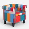 Fauteuil patchwork en tissu multicolore design moderne Caen Vente