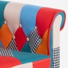 Fauteuil patchwork en tissu multicolore design moderne Caen Remises