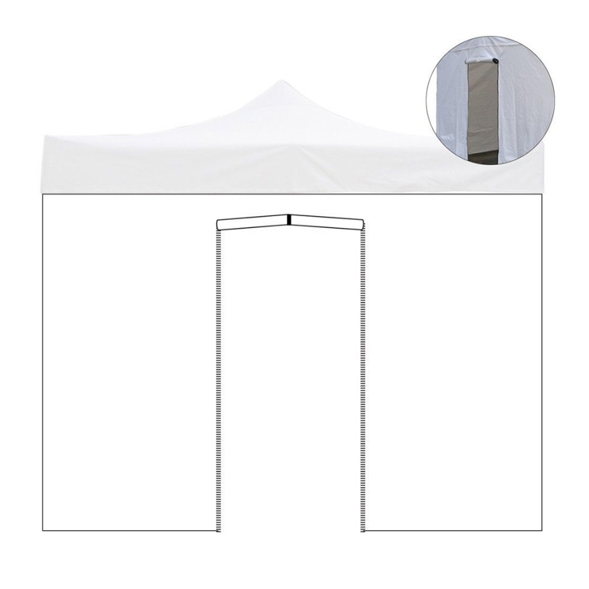 Toile latérale avec porte enroulable pour tonnelle pliable de jardin 3x4,5 Promotion