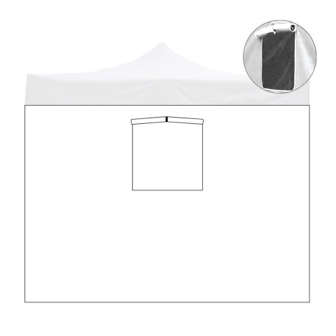 Opvouwbaar zijpaneel voor tuinpaviljoen 2x2 met roldeur en raam Aanbieding