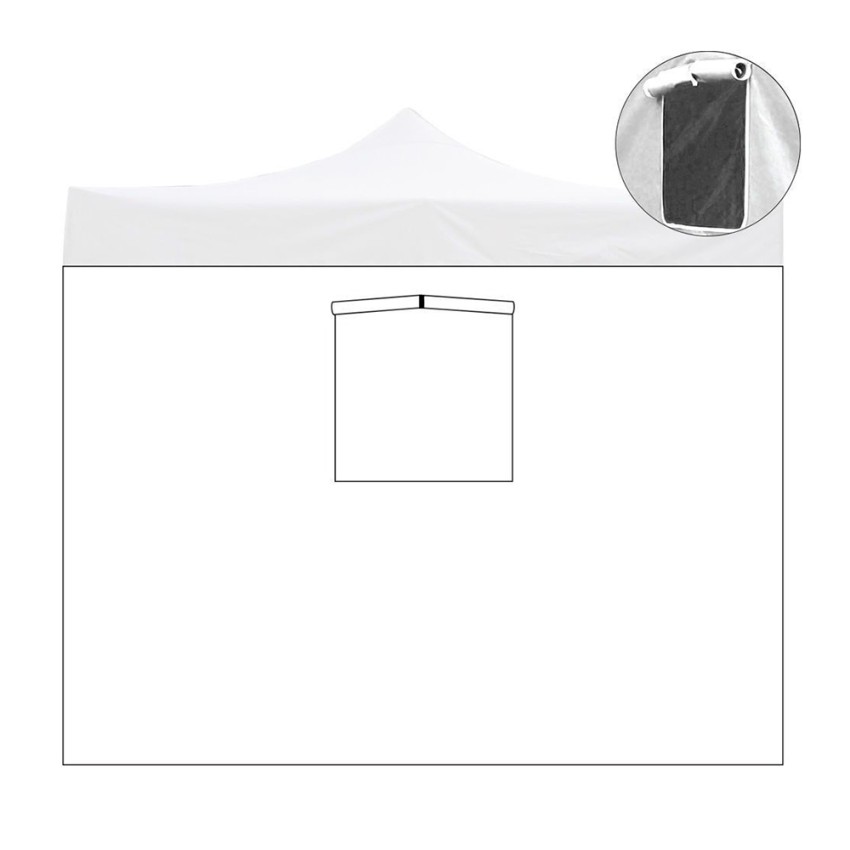 Rideau latéral pour gazebo de jardin pliant 2x2 avec porte-fenêtre enroulable Promotion