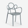 Elegante moderne design stoel in polypropyleen met armleuningen Derby Afmetingen