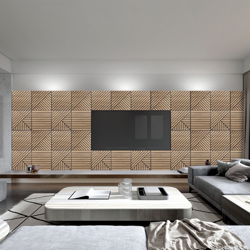 20 x panneau en bois de chêne acoustique décoratif 58x58cm Deco MXR Promotion