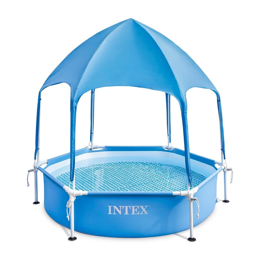 Rond Intex Canopy Metal Frame zwembad met zonneluifel 28209 Aanbieding