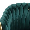 Sedia design in fluwelen stof met armleuningen en gouden poten Versailles 