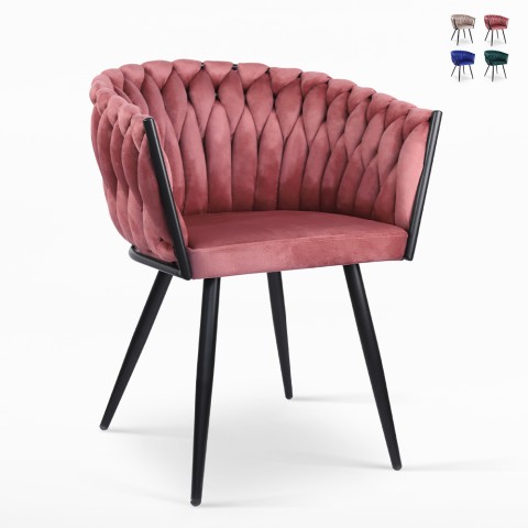 Fauteuil fluweel design stoel met armleuningen keuken woonkamer Chantilly Aanbieding