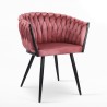 Fauteuil fluweel design stoel met armleuningen keuken woonkamer Chantilly Kosten
