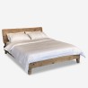 Lit double 180x200cm king size avec tête de lit en bois rustique Meryl Offre
