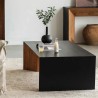 Lage rechthoekige rustieke houten salontafel Clint Kortingen