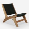 Chaise en bois tissu fauteuil noir de salon chambre à coucher Marlon Vente