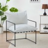 Moderne design fauteuil van zwart metaal en stof in minimalistische stijl Alaska Aanbod