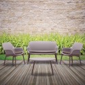 Salon de jardin extérieur canapé table basse 2 fauteuils Luxor Lounge Remises