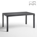 Table de jardin extérieure 150x90cm en rotin polypropylène Houston Offre