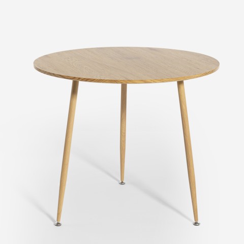 Table ronde de cuisine et salle à manger 80 cm en bois design Frajus Promotion