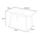 Table extensible en bois 115-145x80cm cuisine verre blanc noir Pixam 
