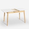 Uitschuifbare houten eettafel 115-145x80 cm met glazen blad in wit of zwart Pixam Catalogus