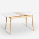 Table extensible en bois 115-145x80cm cuisine verre blanc noir Pixam Choix