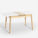 Uitschuifbare houten eettafel 115-145x80 cm met glazen blad in wit of zwart Pixam Voorraad
