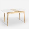 Table extensible en bois 115-145x80cm cuisine verre blanc noir Pixam Choix
