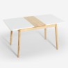 Uitschuifbare houten eettafel 115-145x80 cm met glazen blad in wit of zwart Pixam Keuze