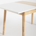 Table extensible en bois 115-145x80cm cuisine verre blanc noir Pixam Caractéristiques