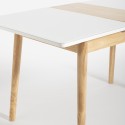 Uitschuifbare houten eettafel 115-145x80 cm met glazen blad in wit of zwart Pixam Model