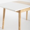Uitschuifbare houten eettafel 115-145x80 cm met glazen blad in wit of zwart Pixam Model