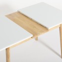 Uitschuifbare houten eettafel 115-145x80 cm met glazen blad in wit of zwart Pixam Karakteristieken