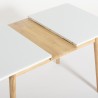 Uitschuifbare houten eettafel 115-145x80 cm met glazen blad in wit of zwart Pixam Karakteristieken