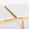 Uitschuifbare houten eettafel 115-145x80 cm met glazen blad in wit of zwart Pixam Afmetingen
