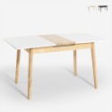 Uitschuifbare houten eettafel 115-145x80 cm met glazen blad in wit of zwart Pixam Aanbieding