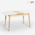 Uitschuifbare houten eettafel 115-145x80 cm met glazen blad in wit of zwart Pixam Aanbieding