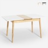 Table extensible en bois 115-145x80cm cuisine verre blanc noir Pixam Promotion