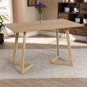 Table de cuisine et salon 120x80cm plateau bois blanc scandinave Valk Remises