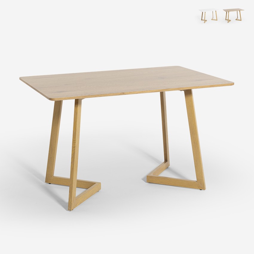 Table de cuisine et salon 120x80cm plateau bois blanc scandinave Valk Vente Table de cuisine et salon 120x80cm plateau bois blanc scandinave Valk Vente