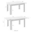 Uitschuifbare tafel 90x137-185cm wit hoogglans betongrijs Sly Basic Catalogus