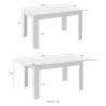 Uitschuifbare tafel 90x137-185cm wit hoogglans betongrijs Sly Basic Catalogus