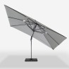 Verstelbare, draaibare zweefparasol van 3x4 m Jungle Dark Voorraad