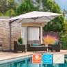 Verstelbare, draaibare zweefparasol van 3x4 m Jungle Dark Aanbieding