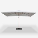 Verstelbare, draaibare zweefparasol van 3x4 m met houteffect Jungle Kortingen