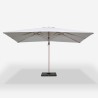 Verstelbare, draaibare zweefparasol van 3x4 m met houteffect Jungle Kortingen